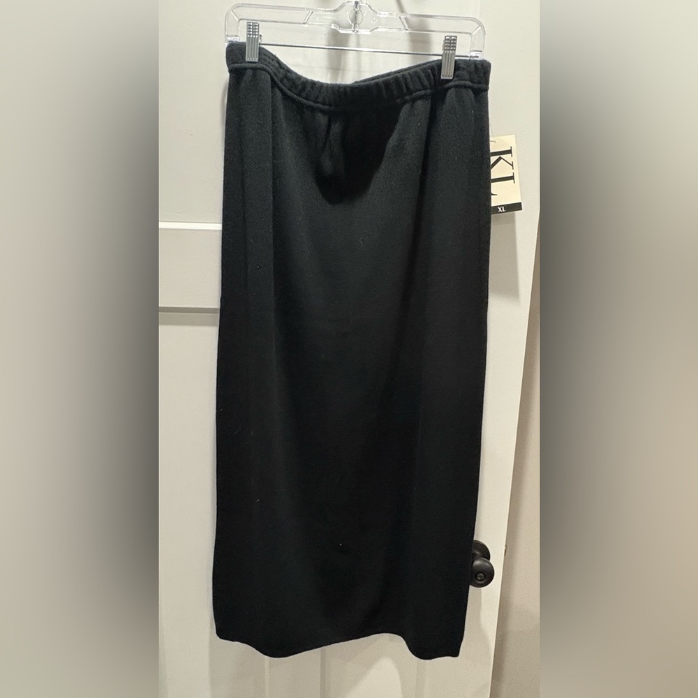 Kalli Collection Classic Black Knit Pencil Skirt